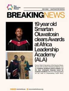 BREAKING NEWS: 19-Year-Old Smartan Oluwatosin Shines at Africa Leadership Academy, Bags Top Awards