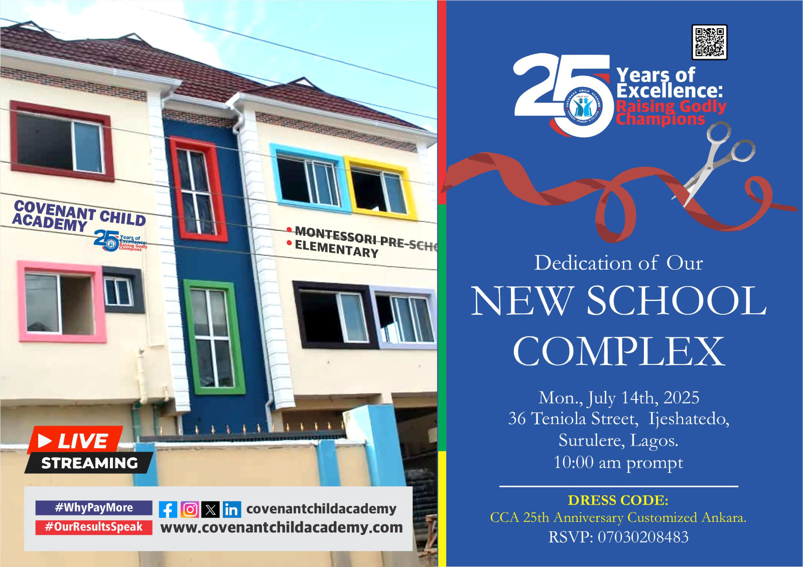 Covenant Child Academy Set To Dedicate Brand-New School Complex, Marking 25 Years Of Excellence Covenant Child Academy Set To Dedicate Brand-New School Complex, Marking 25 Years Of Excellence